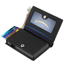 Carbon Fiber Leather Business Metal Aluminum Wallet for Men RFID Blocking 100% Genuine Leather Slim Pop Up Card Holders