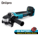 Drillpro 18V 125/100mm Brushless Impact Angle Grinder Cordless Cutting Machine Polisher Power Tools compatible Makita Battery