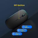 Wireless Rechargeable Mouse for Laptop Computer PC, Slim Mini Noiseless Cordless Mouse, 2.4G Mice for Home/Office