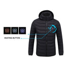 2021 NWE Men Winter Warm USB Heating Jackets Smart Thermostat Pure Color Hooded Heated Clothing Waterproof Warm Jackets
