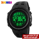 SKMEI Fashion Outdoor Sport Watch Men Multifunction Watches Alarm Clock Chrono 5Bar Waterproof Digital Watch reloj hombre 1251