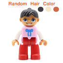 Big Size Action Figures City Princess Policemen Family Building Block Doll Character Accessory Toys Assembly Children Kids Gift