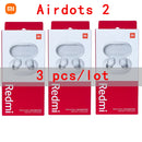 3/6 pieces/lot Xiaomi Redmi Airdots 2 TWS Wireless Earphone AI Control Gaming Headset With Mic Original Xiaomi Airdot S Earbuds