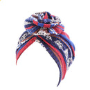 Pastoral Floral Print Turban Women National Wind Muslim Hat Bandana Chemotherapy Hat Sleep Caps Beanies Headwrap Fashion Casual