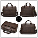 WESTAL Men's Bag Genuine Leather Men Briefcase for Laptop 14 Messenger Men's Leather Bag Business Portfolio for Document A4 7022