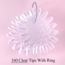Clear Nature Black False Tips For Nail Art Display Oval Fan Style Nail Swatch Polish Stand Tips Practice Manicure Tools BEA23-2