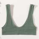 Sexy Seamless Bra Wire Free Brassiere Rib Bralette Women&