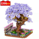 Mini Sakura Tree House Build Block City Street View Cherry Blossom Model Building Blocks DIY Toys for Children toy toy FOR GIFT