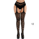Sexy Solid Striped Elastic High Waist Transparent Stockings Lingerie Garter Fishnet Pantyhose Open Crotch Tights