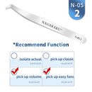 NAGARAKU Eyelash Extension Tweezers Makeup Stainless Steel Non-magnetic Pincet Volume Eyelash Tweezers 3D accurate