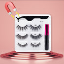 3Pairs Magnetic Lashes 3D Mink Eyelashes Wholesale Fake Eyelashes Magnetic Eyeliner With Tweezer Makeup Set For Beauty Faux Cils