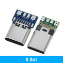 10PCS USB 3.1 Type-C Connector 12 24 Pins Female/Male Socket Receptacle Adapter to Solder Wire & Cable 24 Pins Support PCB Board