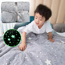 Magical Luminous Kids Blanket Soft Fluffy Flannel Star Moon Blanket Home Rug Children Bedding Fluorescent Quilt Christmas Gift