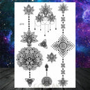 Sexy Black Henna Temporary Tattoos For Women Girls Body Art Decoration Fake Jewelry Chains Waterproof Mandala Flower Tatoos Kit