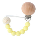 Baby Pacifier Chain Wooden Handmade Chain Silicone Wooden Plastic Clip Baby Nipple Clips Teether Necklace baby Chew accessories
