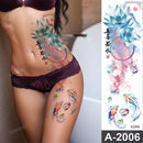 sexy tattoo stockings thigh leg temporary tatoos for women girls body stickers flowers peonies carp fish dragon snake tattoo big