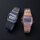 Rose Gold Silver Watches Men Women Electronic Digital Display Retro Style Clock Men&