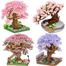 Mini Sakura Tree House Build Block City Street View Cherry Blossom Model Building Blocks DIY Toys for Children toy toy FOR GIFT