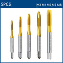 HSS Titanium Coating Screw Tap Drill Bit M2 M2.5 M3 M3.5 M4 M5 M6 M8 M10 M12 Metric Straight Flute Thread Tap Hand Tools