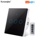 Wifi EU Wall Touch Switch Smart Light Switch 1/2/3 Gang No Neutral Wire Required Tuya Smart Life Home Support Alexa Google Home