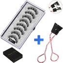 MB Anniversary 5 Magnetic Eyelashes With Tweezers Natural Wispy Faux Cils magnetique Mink Lashes Professional Eye Lashes Set