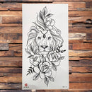Watercolor Rose Flower Temporary Tattoo For Women Kids Girls Cherry Fake Tattoos Sticker Sexy Lotus Henna Waterproof Tatoo Waist