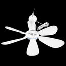 Hanging Fan 4 Speed Adjustable 6 Leaves Ceiling Fan for Outdoor Activities USB Powered Fan Picnic Camping Bbq Supplies