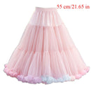 Women Lolita Cosplay Petticoat A-Line Puffy Tutu Skirt Layered Tulle Ballet Dance Pettiskirts Big Bowknot Underskirt