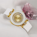 Simple Black White Quartz Watches Women Minimalist Design Silicone Strap Wristwatch Big Dial Women&