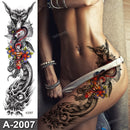 sexy tattoo stockings thigh leg temporary tatoos for women girls body stickers flowers peonies carp fish dragon snake tattoo big
