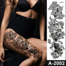 sexy fake tattoo for woman waterproof temporary tattoos large leg thigh body tattoo stickers peony lotus flowers fish dragon