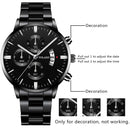 reloj hombre Fashion Men Stainless Steel Watch Luxury Calendar Quartz Wristwatch Business Watches Man Clock relogio masculino