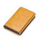 Custom Name Business Bank Credit Card Holder Men Wallet Coin Leather Wallet RFID Aluminium Box CardHolder with Money Clips Purse