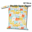 Baby Diaper Bag Cartoon Print Waterproof Wet Dry Nappy Zipper Handbag Stroller Carry Pack Travel Outdoor Wet Diaper Storage Bags