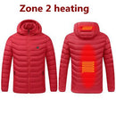 2021 NWE Men Winter Warm USB Heating Jackets Smart Thermostat Pure Color Hooded Heated Clothing Waterproof Warm Jackets