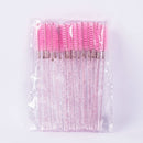 50/5Pcs Eyelash Extension Disposable Makeup Eyebrow Brush Mascara Stick Applicator Eyelashes Crystal Eyelash Brush Tool