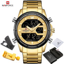 NAVIFORCE Watches for Men Luxury Brand Digital Chronograph Sport Quartz Wristwatch Waterproof Military Steel Band Luminous Clock