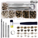 LMDZ Leather Snap Fasteners Kit Press Stud Metal Button Snaps with Hammer Installation Tools for DIY Leather Craft Project