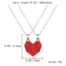 2Pcs/Lot Magnetic Couple Necklace Friendship Heart Pendant Distance Faceted Charm Necklace Women Valentine&