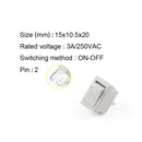 10 Pcs/lot KCD11 2 Pin 10x15mm Mini Push Button Switch SPST 3A 250V AC Snap-in On/Off Boat Rocker Switch 1Black Red White Gray