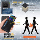 Carbon Fiber Leather Business Metal Aluminum Wallet for Men RFID Blocking 100% Genuine Leather Slim Pop Up Card Holders