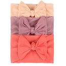 3/4/5/6Pcs/set Cute Bowknot Baby Headband Turban Solid Color Newborn Baby Girls Elastic Hair Bands Soft Nylon Hair Accessories