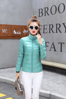 Light Duck Down Puffer Coat Women 2022 Autumn Coats Warm Duck Down Female Casual Jacket Stand Collar Pocket Lady Slim Jacket 3XL