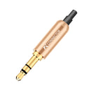 1pc Aluminum Jack 3.5 Earphone Plug with Tail plug clamps 3.5mm 3 pole Stereo Male Plug Gold Plated Wire Connector