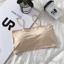Fashion Women Sling Tube Top Sexy Bra Top Breathable Chest Pad Wearing Underwear Seamless Ice Silk Breast Wrap Lingerie Female