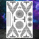 Sexy Black Henna Temporary Tattoos For Women Girls Body Art Decoration Fake Jewelry Chains Waterproof Mandala Flower Tatoos Kit