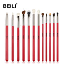 BEILI Black 10-19Pcs Makeup Brushes Natural Hair Eyeshadow Blending Eyeliner Makeup Brush Set Shader Eyebrow brochas maquillaje