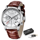 Watches Mens 2022 LIGE Top Brand Luxury Casual Leather Quartz Men&