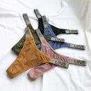 Sexy Rhinestone Thong Low Waist Panties Women Comfort Ice Silk Seamless Lingerie G String Cotton Breathable Intimates Underwear