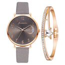 Women Watch Moon Numbers Dial Bracelet Watches Set Ladies Leather Band Quartz Wristwatch Women Female Clock Relogio Mujer Hot